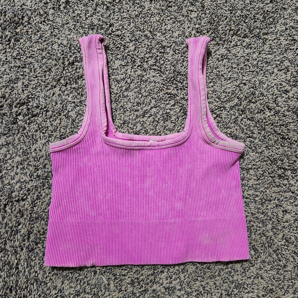 Zenana Ribbed Bralette - Hot Pink